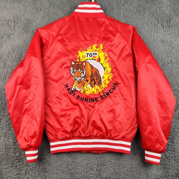 Hartwell Other - VTG Circus Bomber Jacket Youth Large Hadi Shrine Evansville IN Embroidered Lion